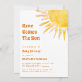 Here 来 The Sun Boho Baby Shower 招待状 (正面)