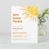 Here 来 The Sun Boho Baby Shower 招待状 (スタンド正面)