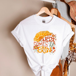 Here 来 the Sun CuteフローラインスピレーションTシャツ Tシャツ