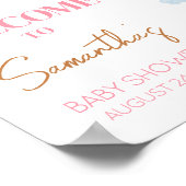Here 来 The Sun Girl Baby Shower Welcome ポスター (角)