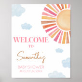 Here 来 The Sun Girl Baby Shower Welcome ポスター (正面)