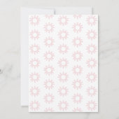 Here 来 The Sun Girl Sunshine Baby Shower Pink 招待状 (裏面)