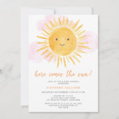 Here 来 The Sun Girl's Baby Shower 招待状 (正面)