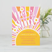 Here 来 The Sun Girl's Baby Shower 招待状 (スタンド正面)