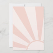 Here 来 The Sun Pink Rainbow Baby Shower 招待状 (裏面)