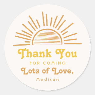 Here 来 The Sun Thank You Sticker   Sun Shower ラウンドシール