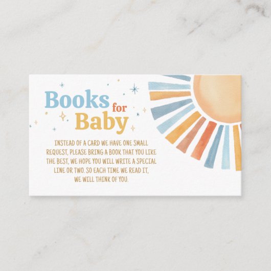 Here 来 the Sunshine Baby Shower Books forベビー エンクロージャーカード (正面)
