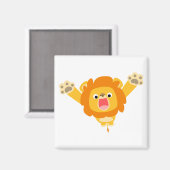 Here 来 Trouble (cute cartoon Lion)マグ マグネット (正面/裏面)