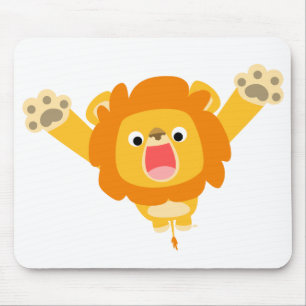 Here 来 Trouble (cute cartoon Lion) mosepad マウスパッド