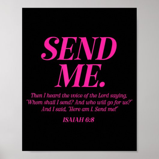 Here Am I Send Me Isaiah 6_8 Christian Bible Verse ポスター (正面)