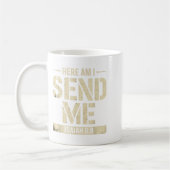 Here Am I Send Me Isaiah 6 8 Missionary Scripture コーヒーマグカップ (左)