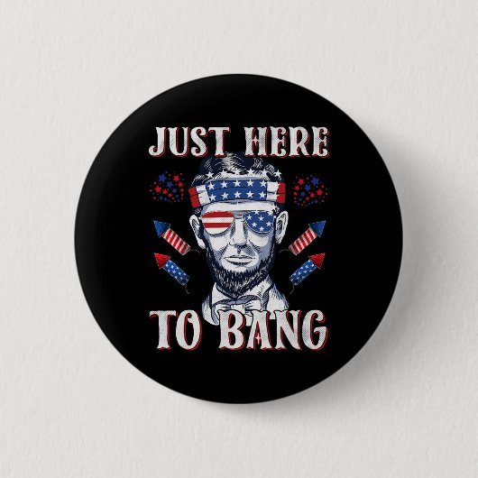 Here Bang Abraham Lincoln 7月の花火の4th 缶バッジ (正面)
