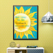 Here Boy 来 Blue Sunshine Baby Shower Welcome ポスター