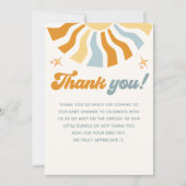 Here come the son - Retro Style Baby Shower サンキューカード (正面)