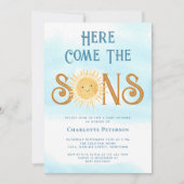 Here Come The Sons ベビーシャワー 招待状 (正面)