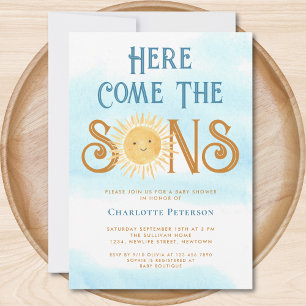Here Come The Sons ベビーシャワー 招待状