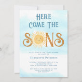 Here Come The Sons Baby Shower 招待状 (正面)