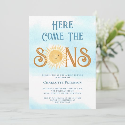 Here Come The Sons Baby Shower  招待状 (スタンド正面)