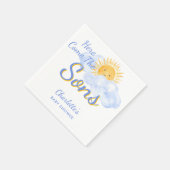 Here Come The Sons Twin Boys' Baby Shower スタンダードカクテルナプキン (角)