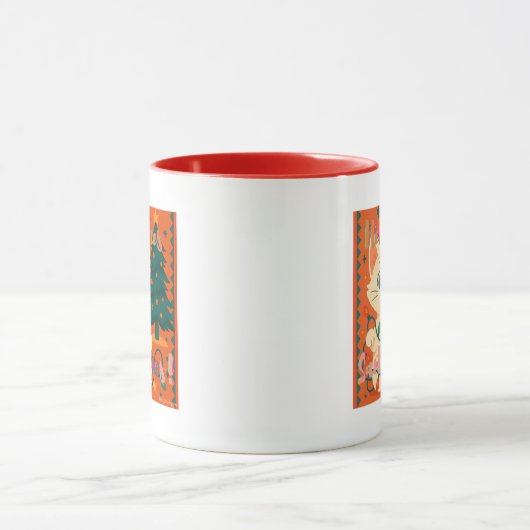 Here Comes Santa Claws! Cute & Funny Cat マグカップ (中央)