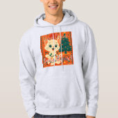 Here Comes Santa Claws! Funny Santa Cat パーカ (正面)