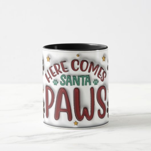 Here Comes Santa Paws Mug マグカップ (中央)