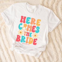 Here Comes the Bride グルーヴィー レトロ カスタム Tシャツ