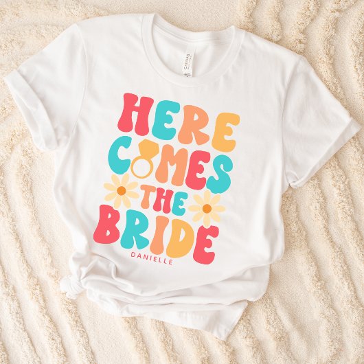 Here Comes the Bride グルーヴィー レトロ カスタム Tシャツ