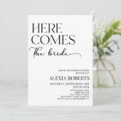 Here Comes The Bride ミニマル ブライダルシャワー 招待状 (スタンド正面)
