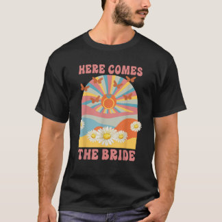 Here Comes The Bride 70年代ヒッピーレトロ独身最後の夜 Tシャツ