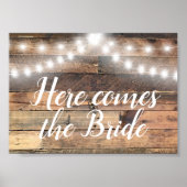 Here Comes The Bride Rustic Wood Lights Strands ポスター (正面)