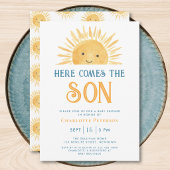Here Comes the Son イエローサンシャインベビーシャワー 招待状