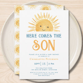 Here Comes the Son イエローサンシャインベビーシャワー 招待状