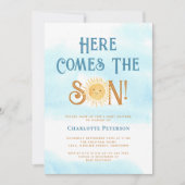 Here Comes The Son ベビーシャワー 招待状 (正面)