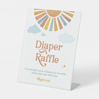 Here Comes the Son - 8x10 Diaper Raffle Sign 台座サイン