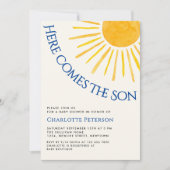 Here Comes The Son Baby Shower 招待状 (正面)