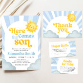 Here Comes the Son Baby Shower 招待状