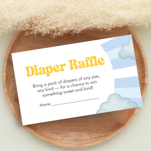 Here Comes the Son Baby Shower Diaper Raffle エンクロージャーカード