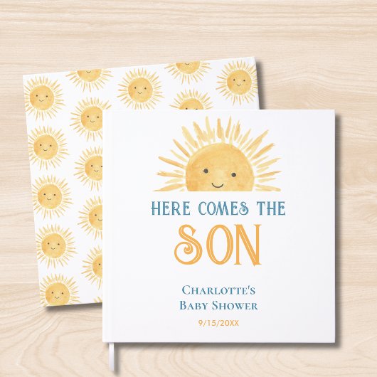 Here Comes The Son Baby Shower Guest Book ゲストブック