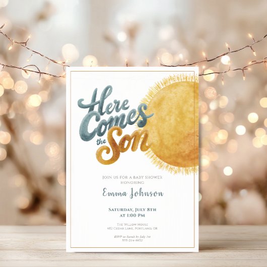 Here Comes the Son Baby Shower Invitation