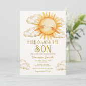 Here Comes The Son Baby Shower Invitation 招待状 (スタンド正面)