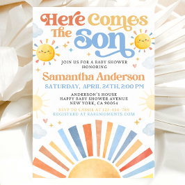 Here Comes The Son Baby Shower Invitation 招待状