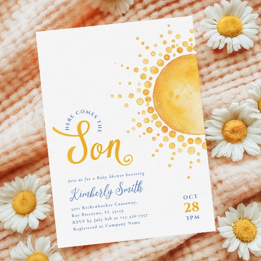 Here Comes the Son Baby Shower Invitation 招待状