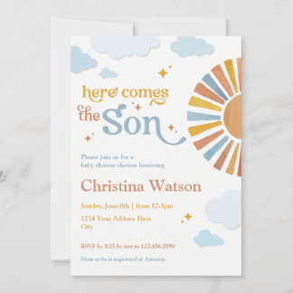 Here Comes the Son - Baby Shower Invitation 招待状