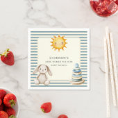 Here Comes the Son Baby Shower Napkins Blue Stripe スタンダードカクテルナプキン (インサイチュ)