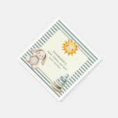 Here Comes the Son Baby Shower Napkins Blue Stripe スタンダードカクテルナプキン (角)