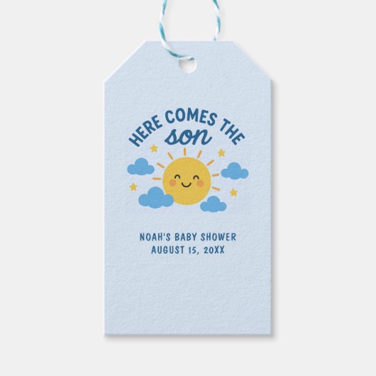 Here Comes the Son Baby Shower - Sunshine  ギフトタグ (正面)