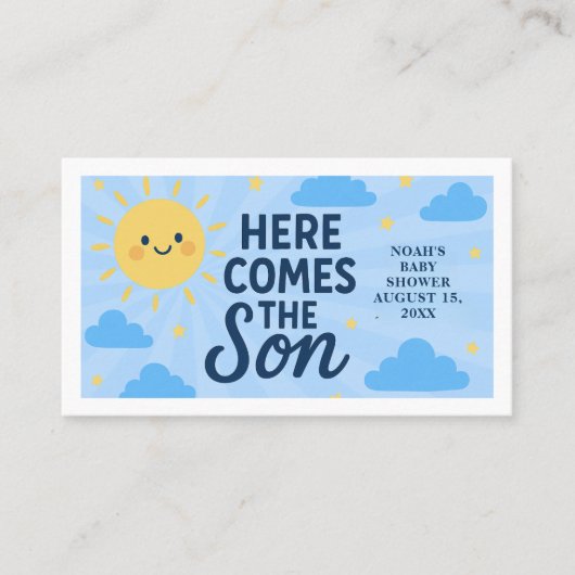 Here Comes the Son Baby Shower - Sunshine 名刺 (正面)