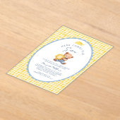 Here Comes the Son Bear Baby Shower Invitation アクリル招待状 (レイダウン)