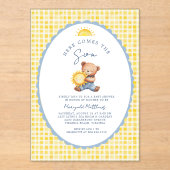 Here Comes the Son Bear Baby Shower Invitation アクリル招待状 (正面)